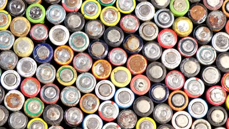 used batteries waste high risk to the environment background with batteries background with batteries