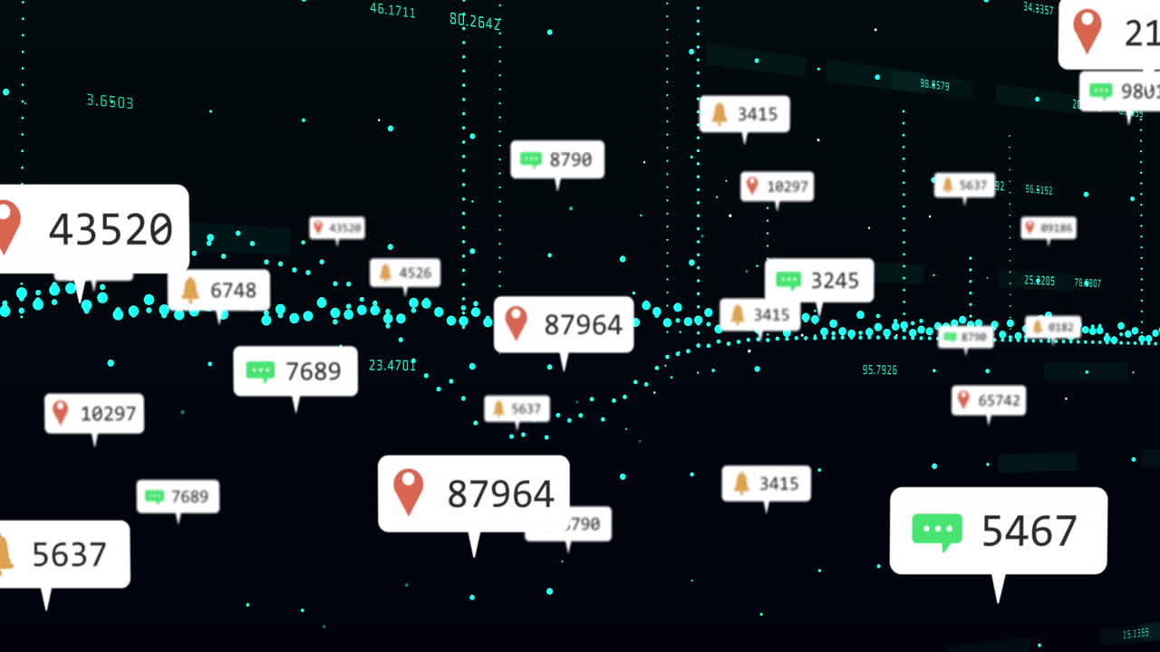 다중 알림 바의 애니메이션, 검은 바탕에 숫자와 그래프를 변경