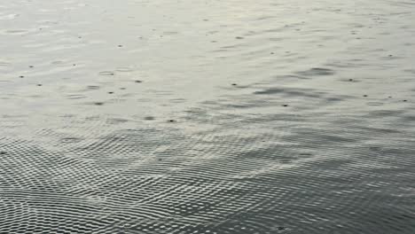 rain drops splashing on sea surface.