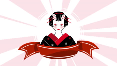 geisha portrait illustration