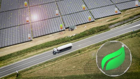 modern concept, eco-friendly truck driving on sustainable energy motion graphics