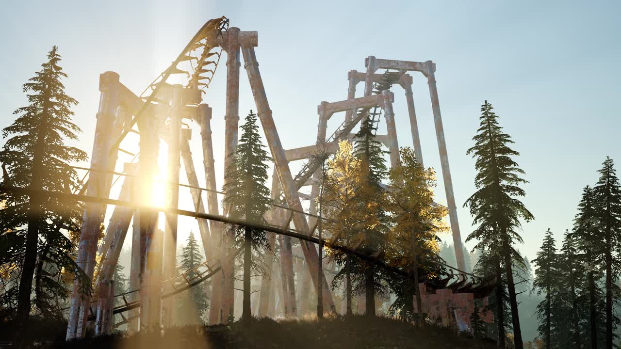 старые горки на закате