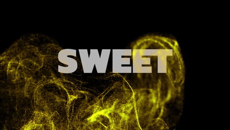 animation of sweet text over glowing moving wave