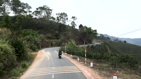 motorbike on a winding mountain road