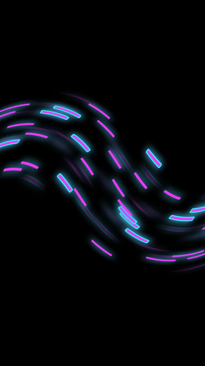 Animation of glowing light trails moving over black background