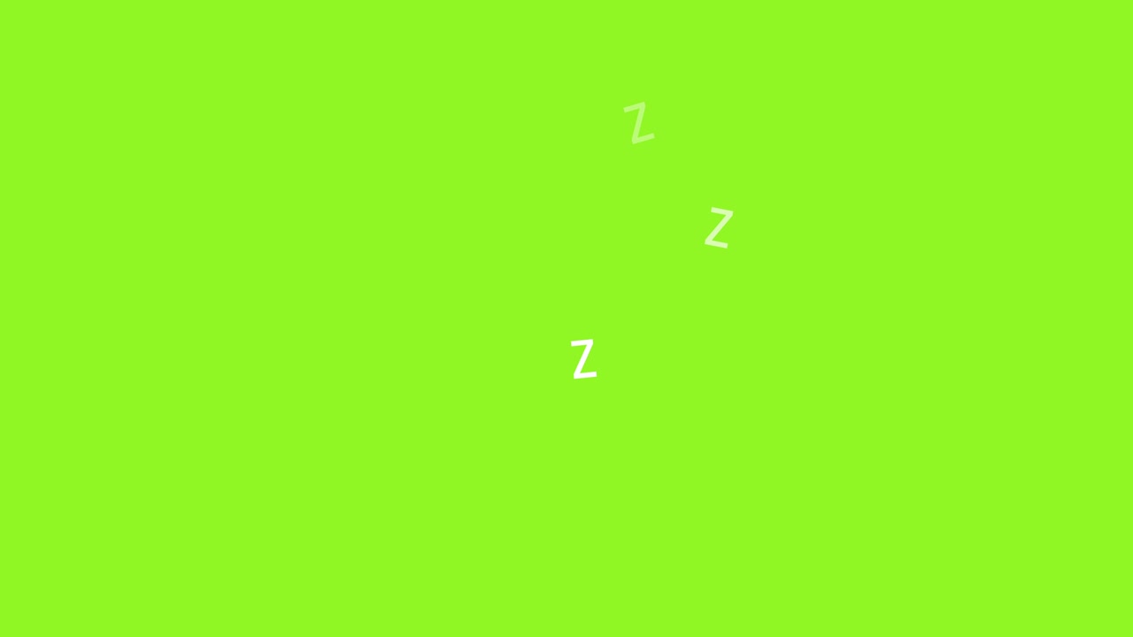 sleeping zzz on green screen background