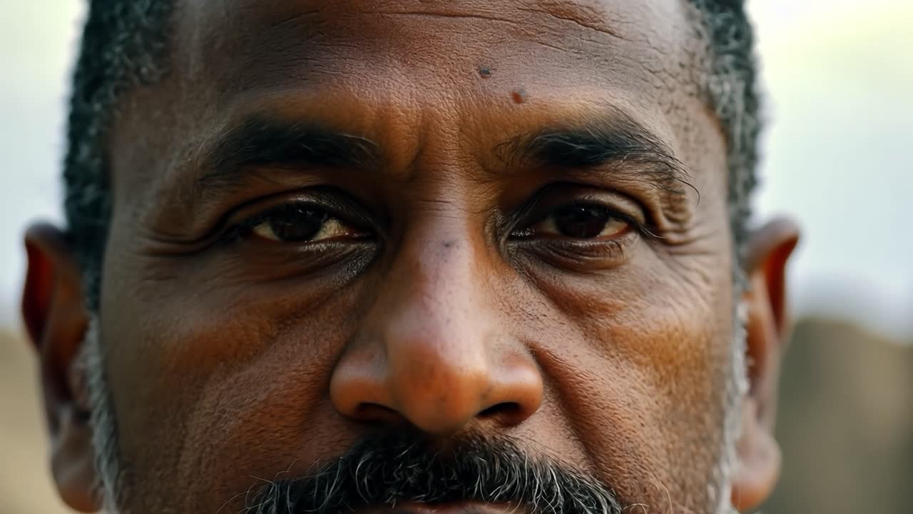 카메라 를 바라보는 남자 의 근접 초상화