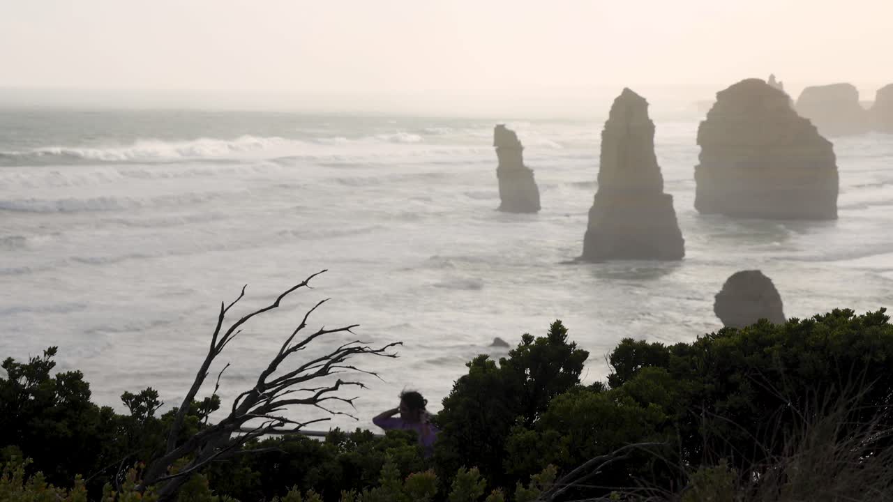 바위 형성과 함께 경치 좋은 해안 풍경