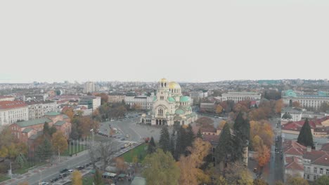 cathedral saint aleksandar nevski in sofia, bulgaria - aerial view