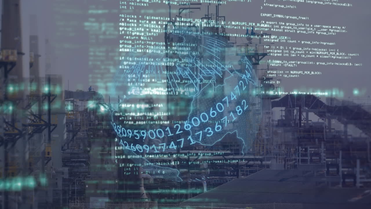 Animation of globe over data processing