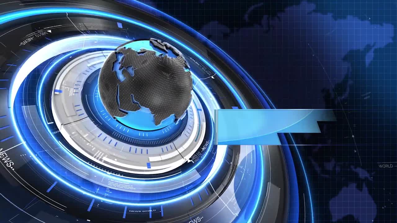 3d Digital World Map News Intro Background