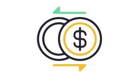 animación del icono de la línea de cambio de divisas con alfa