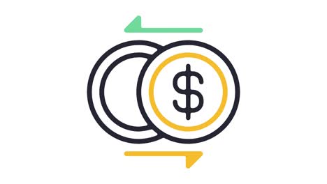 currency exchange line icon animation with alpha