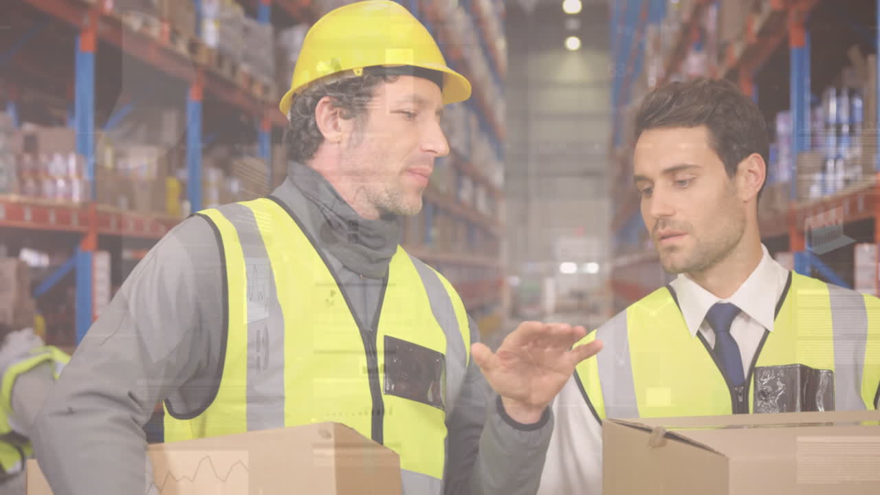 animación del procesamiento de datos sobre las personas que trabajan en el almacén