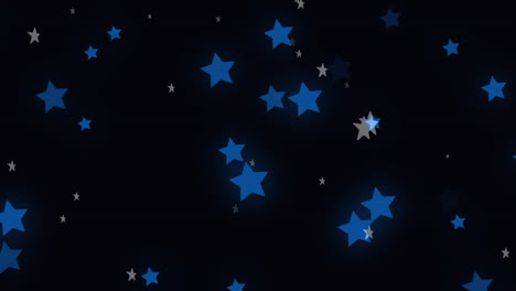 animación de estrellas azules que se mueven sobre un fondo negro