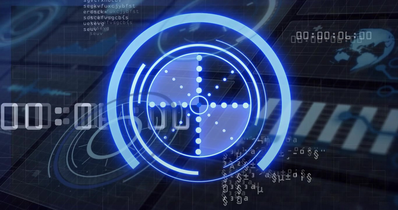 HUD activating on start, central holographic disc rotating and pulsing to show system status