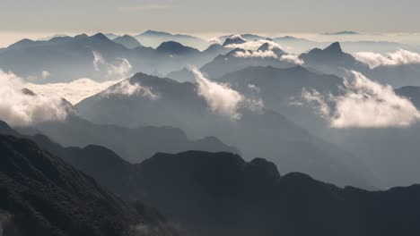 misty mountain range at dawn