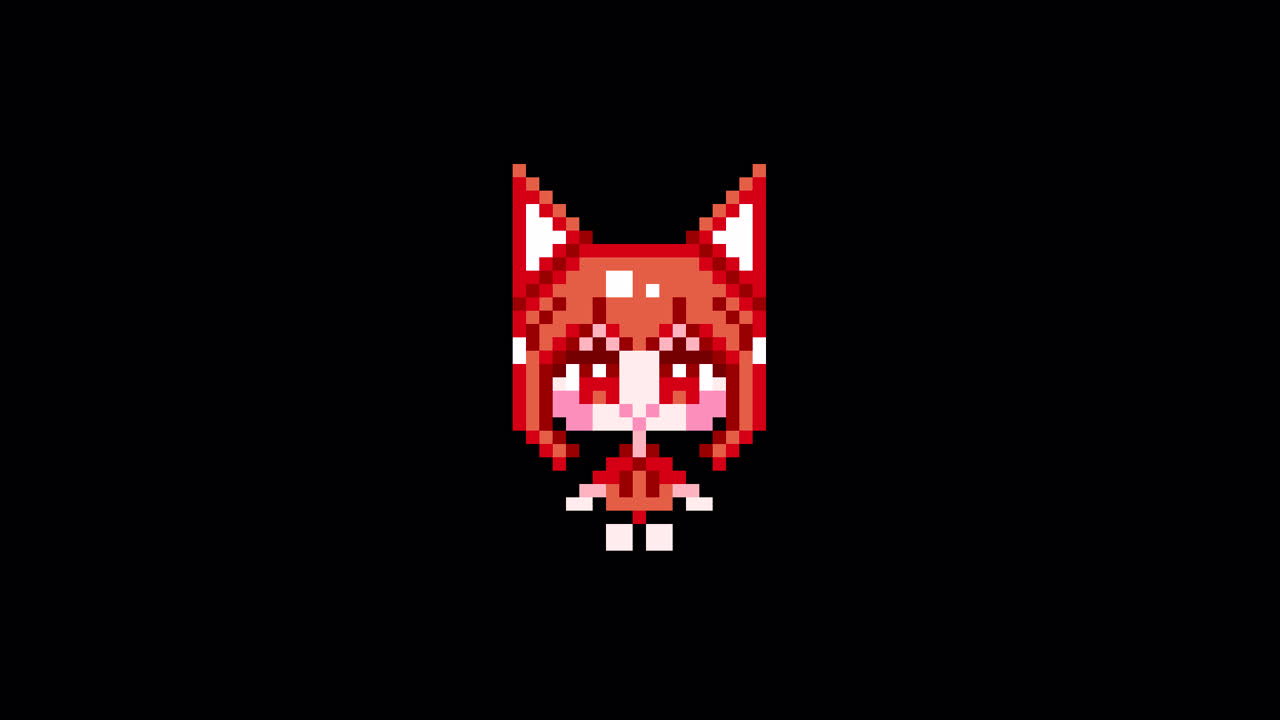 Pixel Cat girl sitting short hair Looping animation pack. 1080p (4).mov