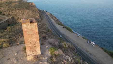 experience the historic tower of jaral in almayate bajo from a mesmerizing drone's-eye view