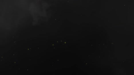 dust particles with fog and fireflies on black background 3d visual effects animation