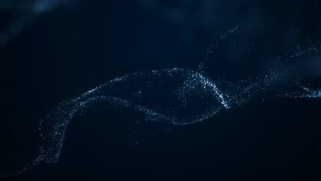abstract dynamic blue particle flow