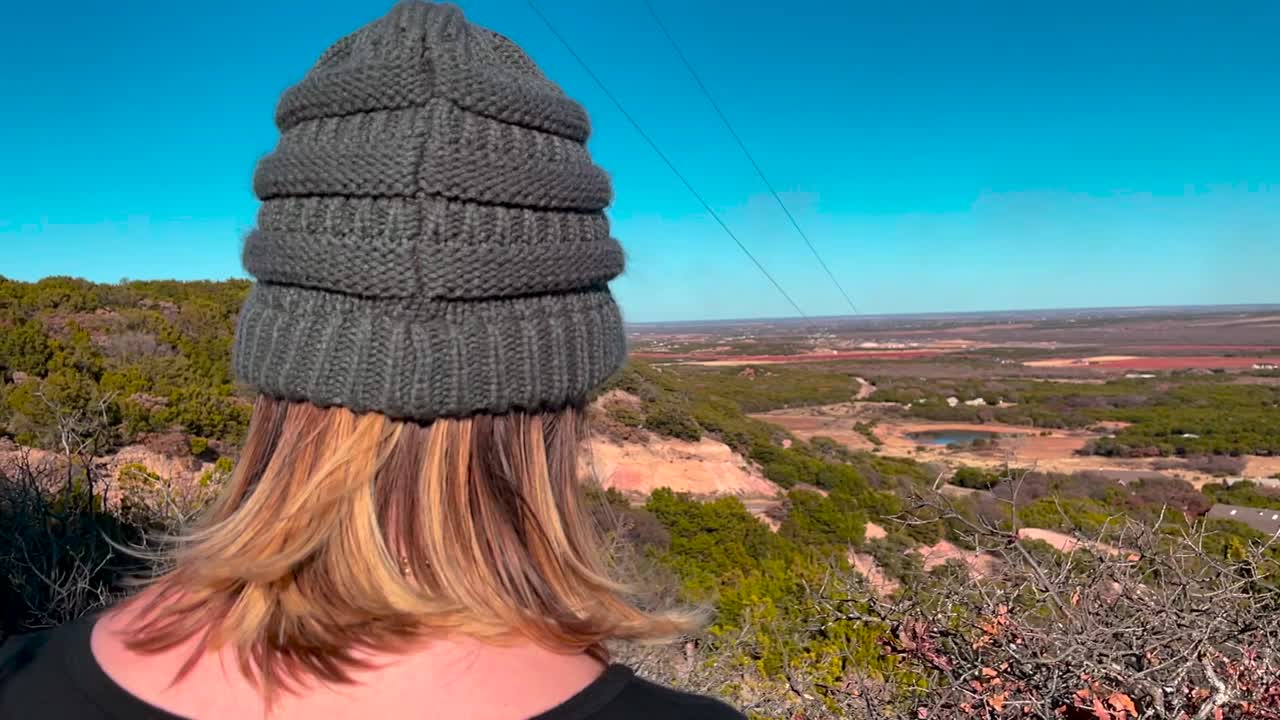 backview of girl on mountain