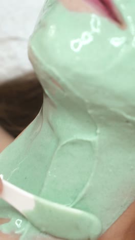 máscara facial en el salón de spa