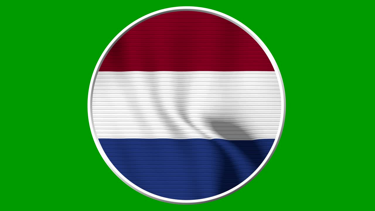 Netherlands Circular Flag Loop - Realistic 4K flag waving in the wind