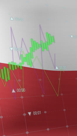 animación del procesamiento de datos sobre la bandera de chile