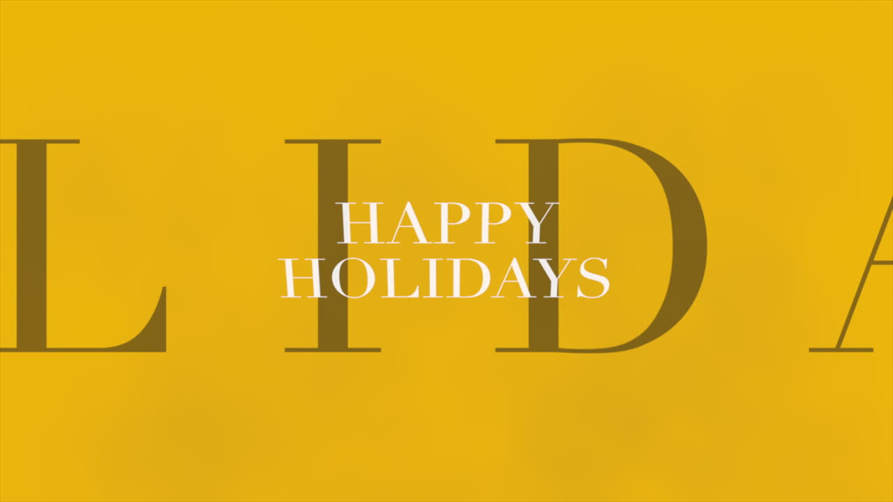 노란색 패션과 미니멀리즘 배경의 애니메이션 소개 텍스트 해피 홀리데이