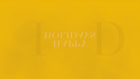 texto de introducción de animación felices fiestas sobre fondo amarillo de moda y minimalismo