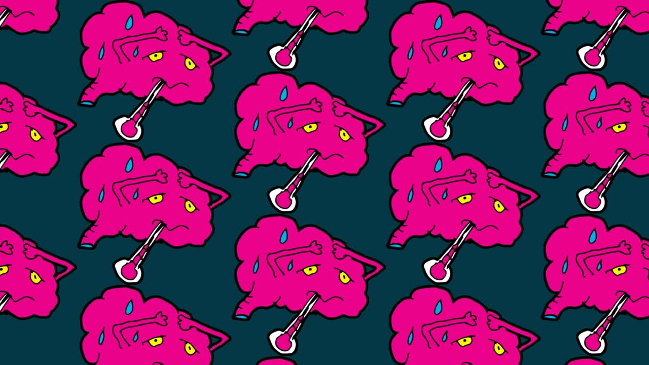 niños dibujando arte pop fondo sin costuras con el tema del cerebro caliente