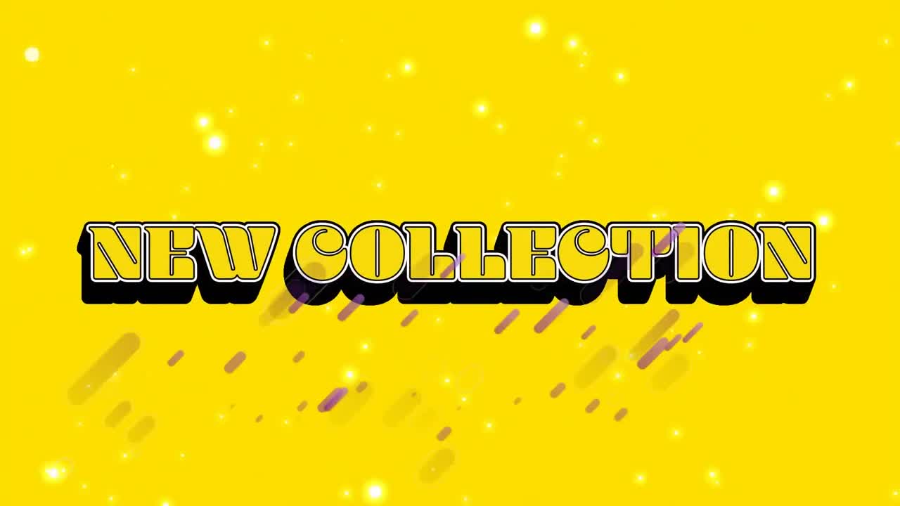 새로운 컬렉션 텍스트와 모양 위의 스 ⁇ 의 애니메이션