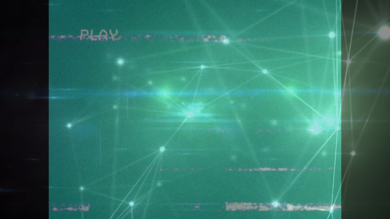 디지털 인터페이스, 연결 네트워크 및 데이터 처리와 함께 플레이 스크린의 애니메이션