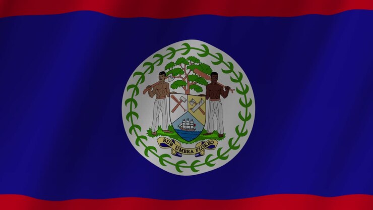 Animation of the Belize flag waving in the wind