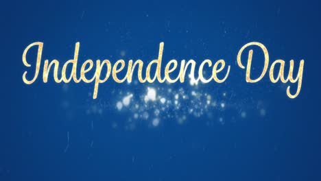 Animation-Des-Textes-Zum-Unabhängigkeitstag-über-Leuchtenden-Flecken-Auf-Blauem-Hintergrund
