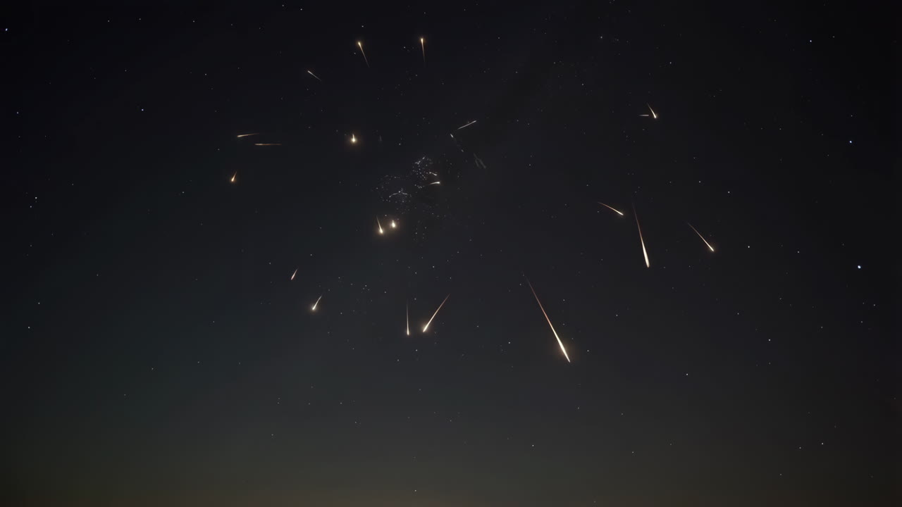 lluvia de meteoros en el cielo nocturno