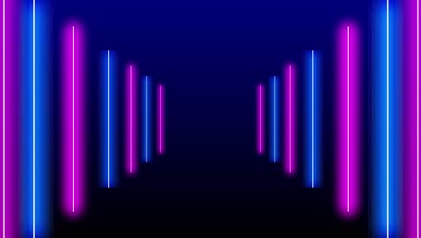 loop of neon light colorful blue pink flash tunnel catwalk stage effect. futuristic disco techno 3d loop blue pink laser light blinking flickering stage seamless loop background