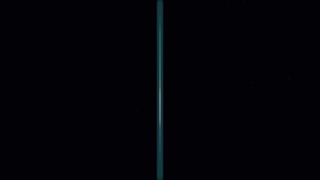 Vertical Light Beam Shifting Colors Against Dark Background