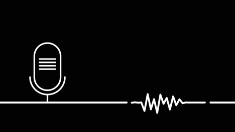 podcast microphone and audio waveform banner motion graphic animation