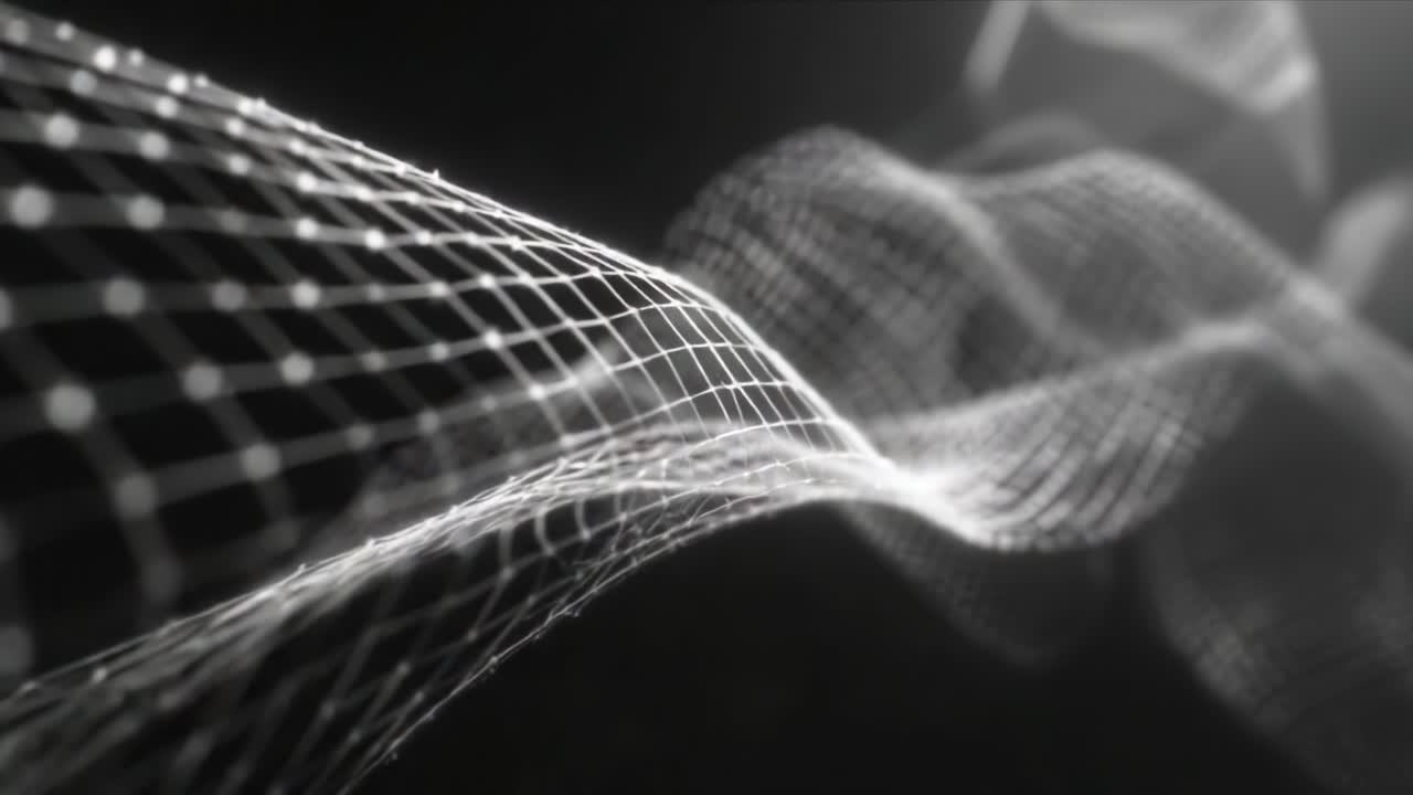 Exploring the Elegance of Dynamic Waveforms: A Deep Dive into the Mesmerizing Flow of Grid Patterns and Light Effects in Abstract Motion Design