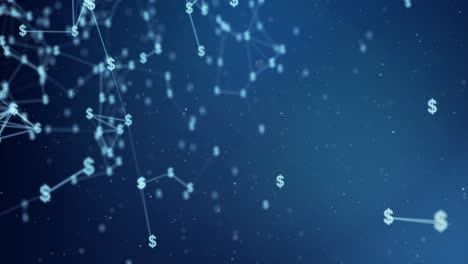abstract network of dollar signs