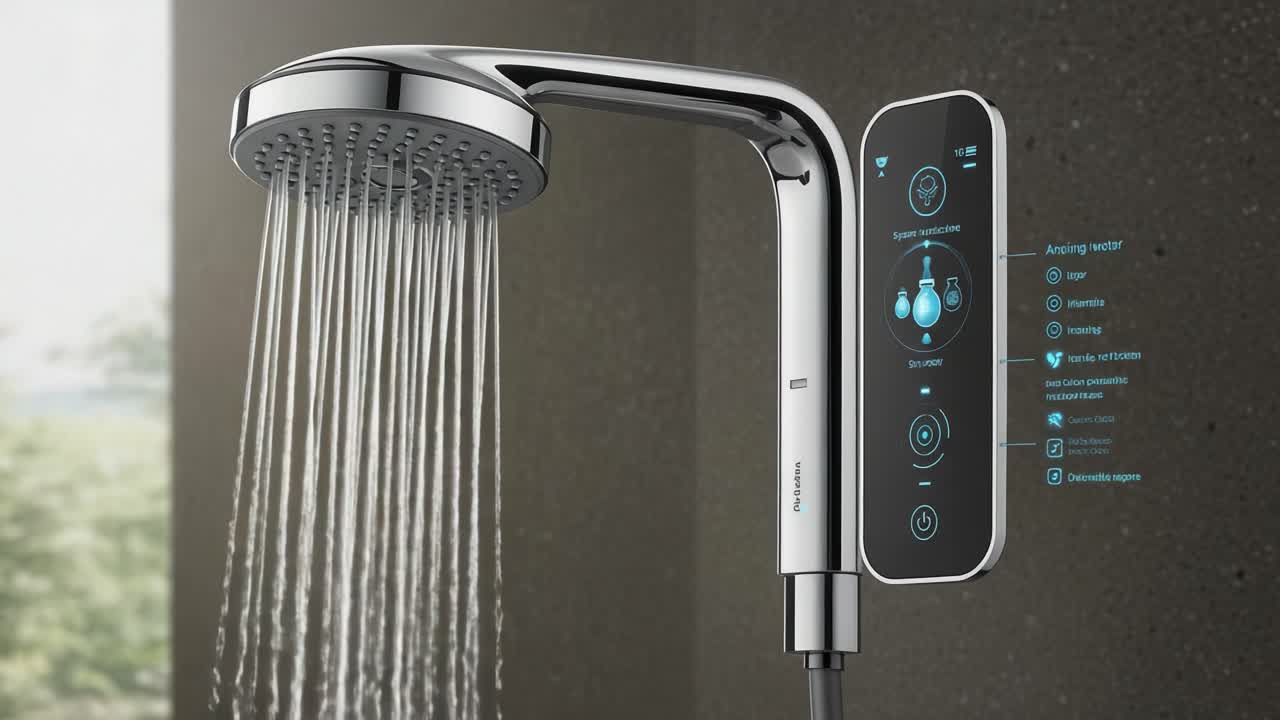 Innovative Showerhead Design Showcasing Modern Technology, Water Conservation Features, and Sleek Aesthetic for Ultimate Shower Experience