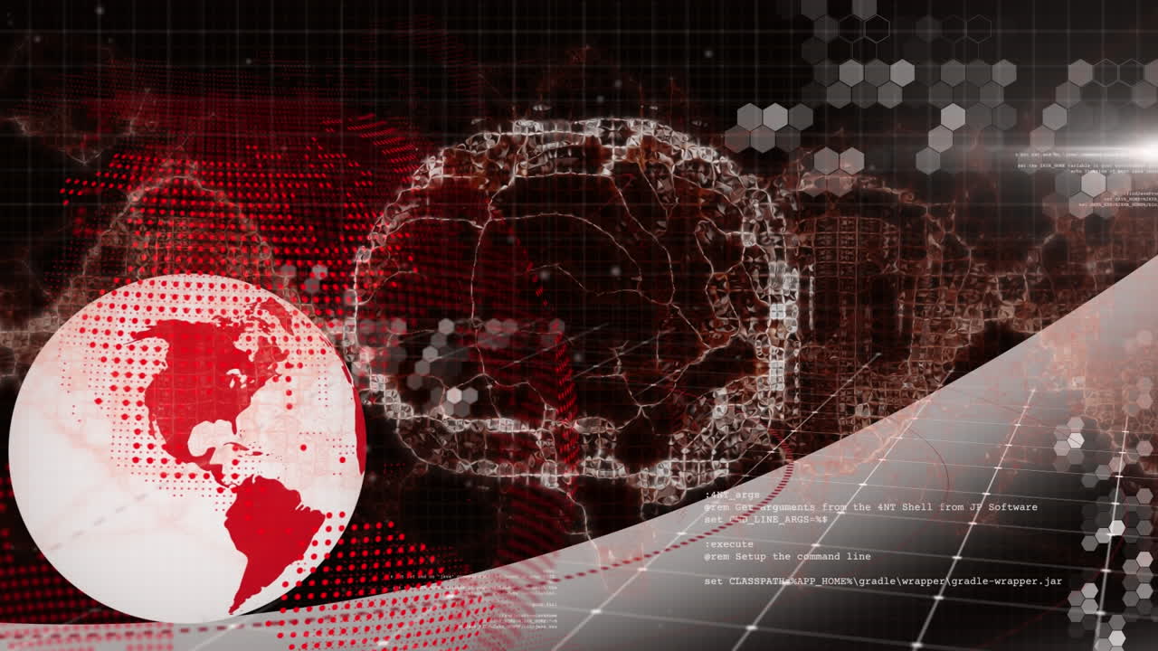 animación del giro del cerebro y el globo sobre el procesamiento de datos