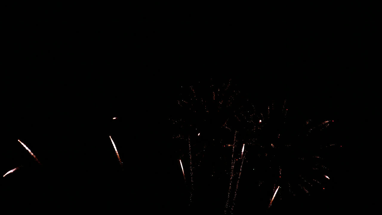 Magnifico spettacolo di fuochi d'artificio astratti e colorati per una celebrazione, su sfondo notturno