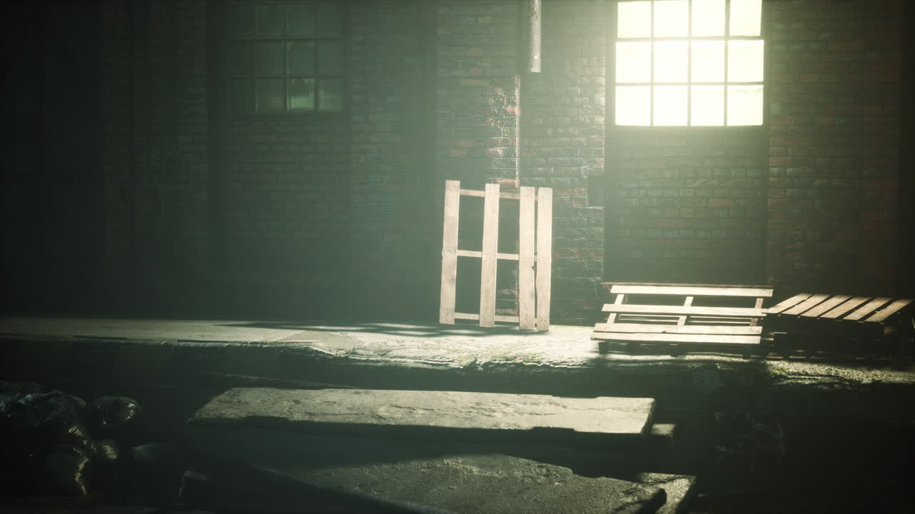 밤에 무서운 버려진 공장