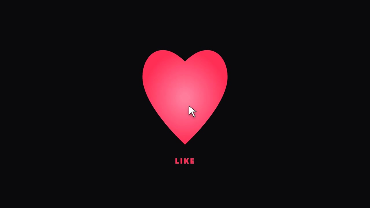 Mouse Cursor Clicking a Heart Icon on a Dark Background