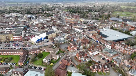 ascending drone,aerial  sevenoaks town kent uk town centre