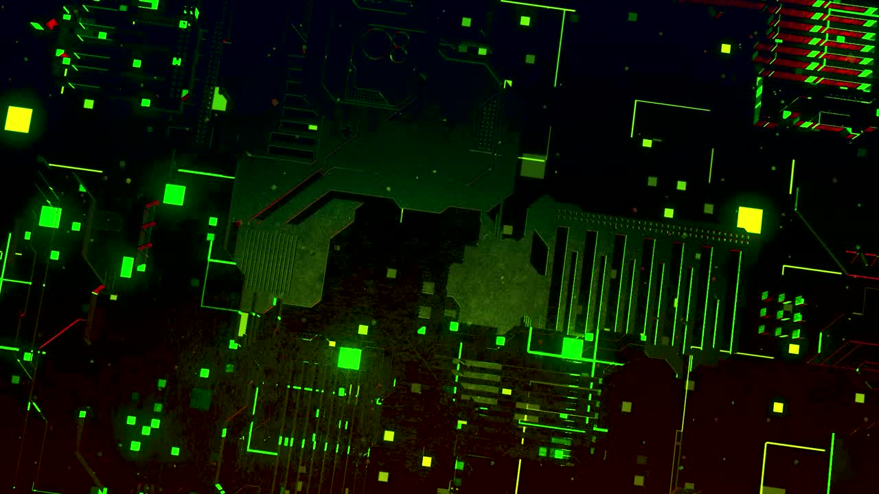Abstract Futuristic Circuit Board Art
