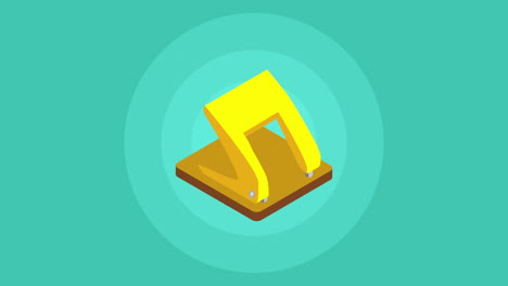 isometric illustration of a yellow construction digger